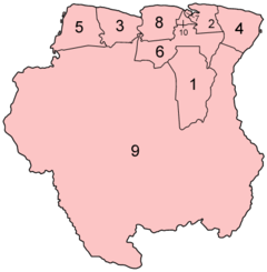 Districts du Suriname